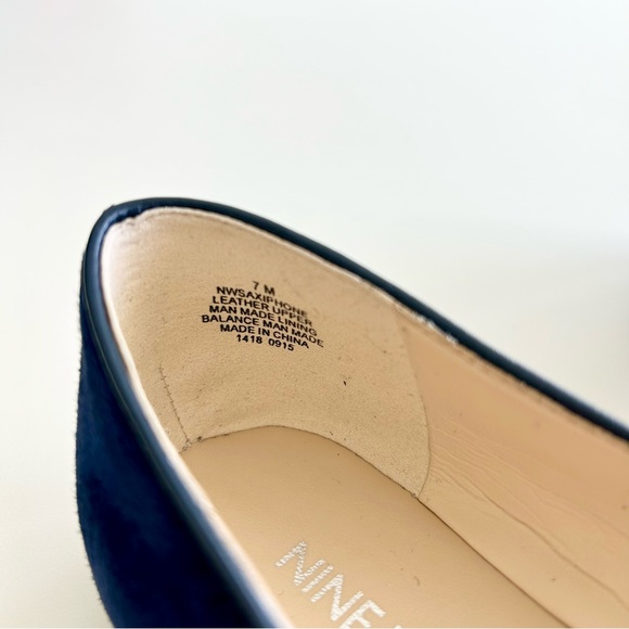 Nine West Blue Suede Flats w/ Black Leather Bow - Picture 5 of 5